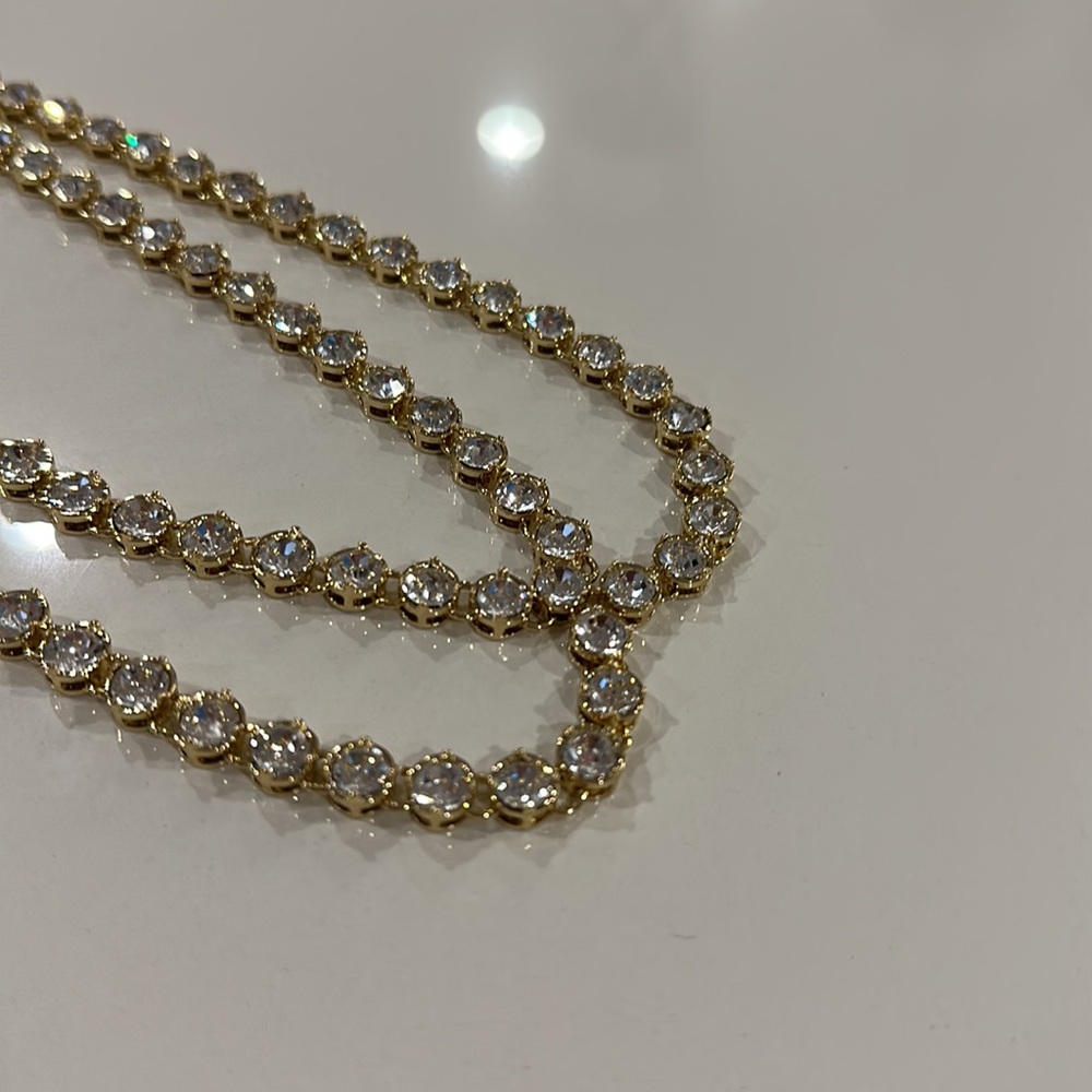 J Crew Necklace Crystal & Yellow Gold